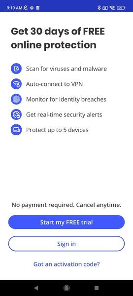 McAfee Security: Antivirus VPN स्क्रीनशॉट 1