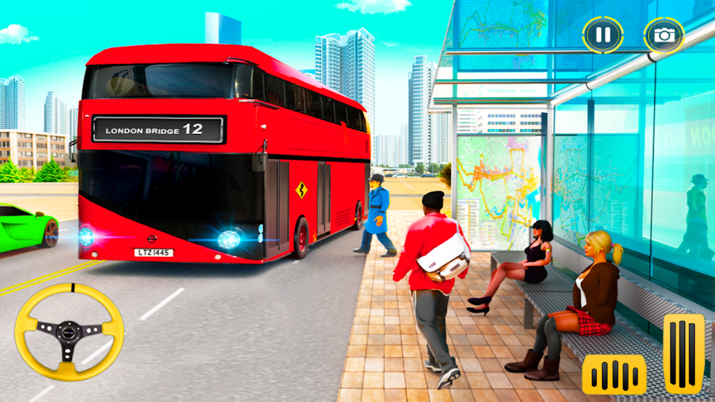 City Coach Bus Driving Sim 3D Captura de pantalla 0