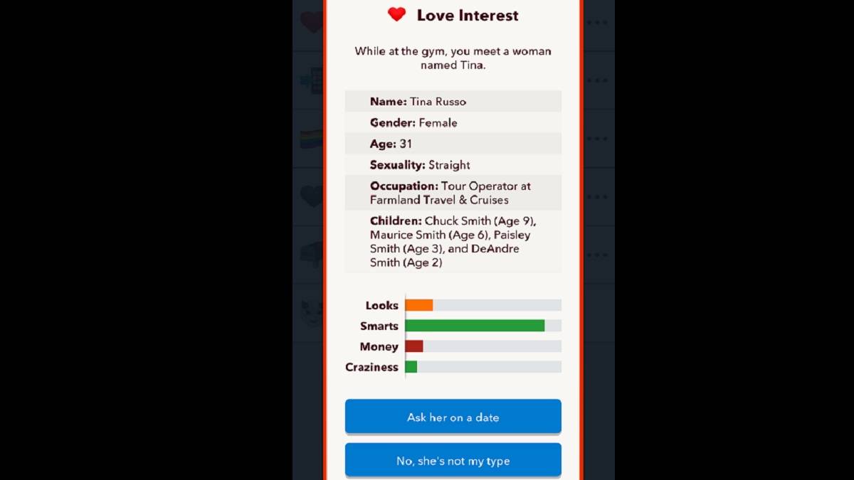 Bitlife Date Option im Fitnessstudio