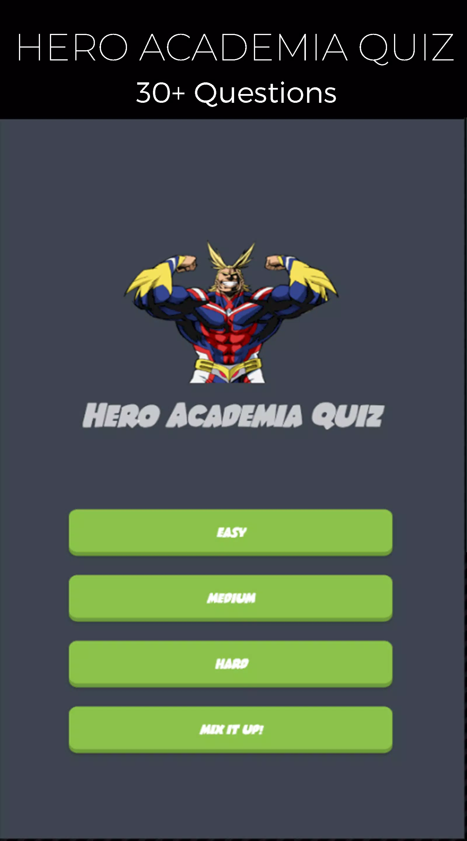 Quiz Game for Hero Academia Captura de tela 0