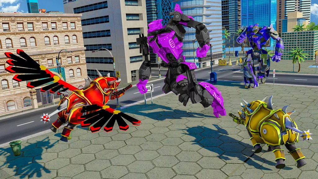 Flying Rhino Robot Transform: Robot War Games 스크린샷 2