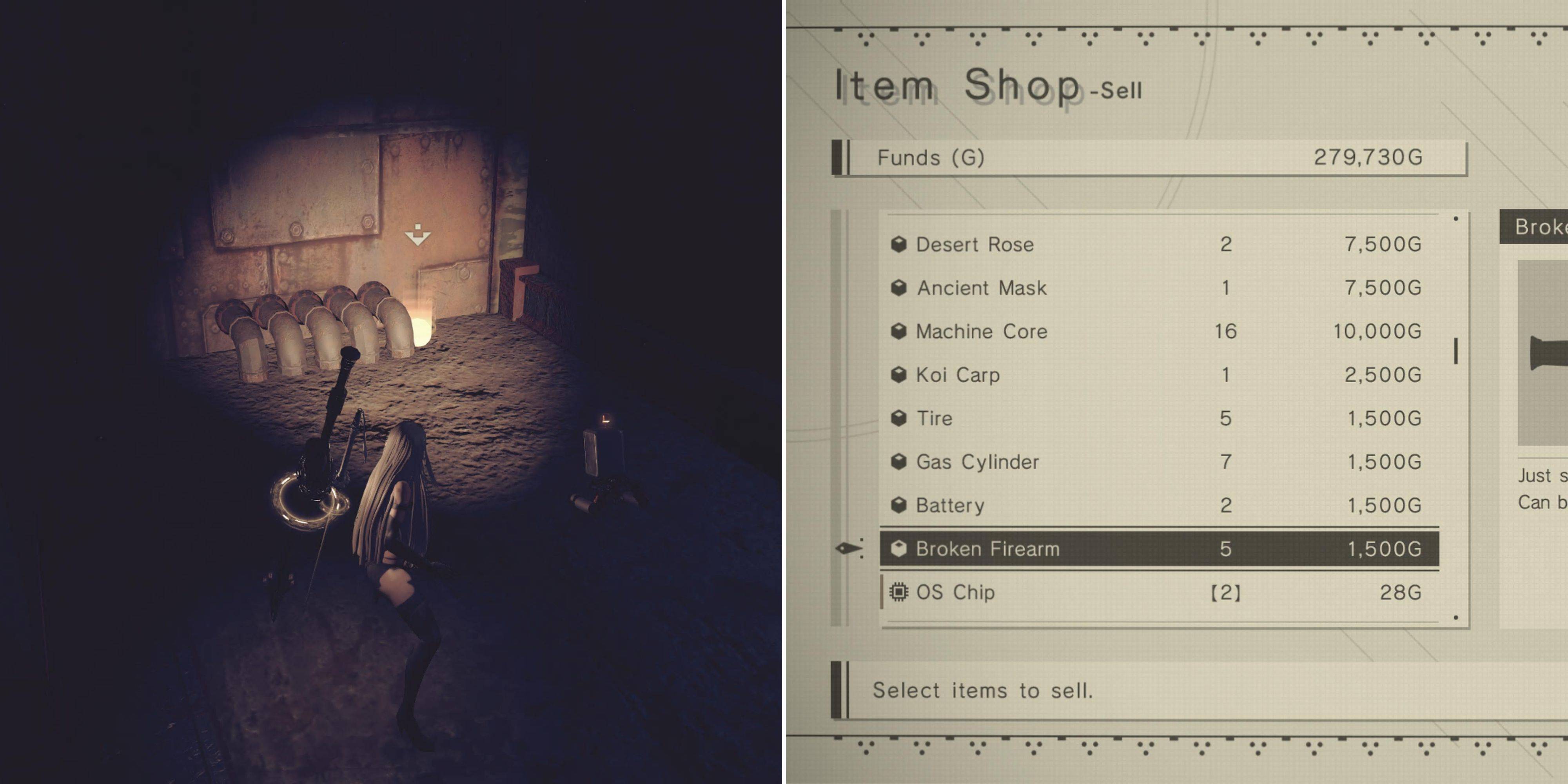 Nier: Automata: Pinakamahusay na mga item na ibebenta