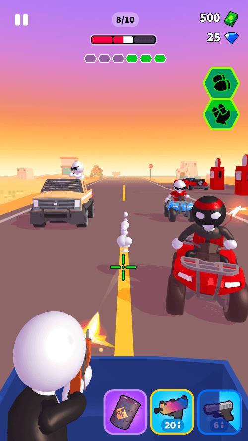 Rage Road - Car Shooting Game Tangkapan skrin 1