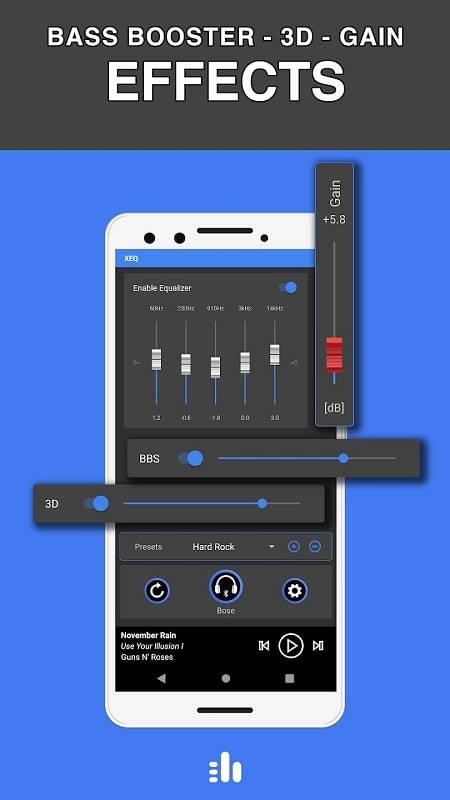 Equalizer & Bass Booster - XEQ 스크린샷 1