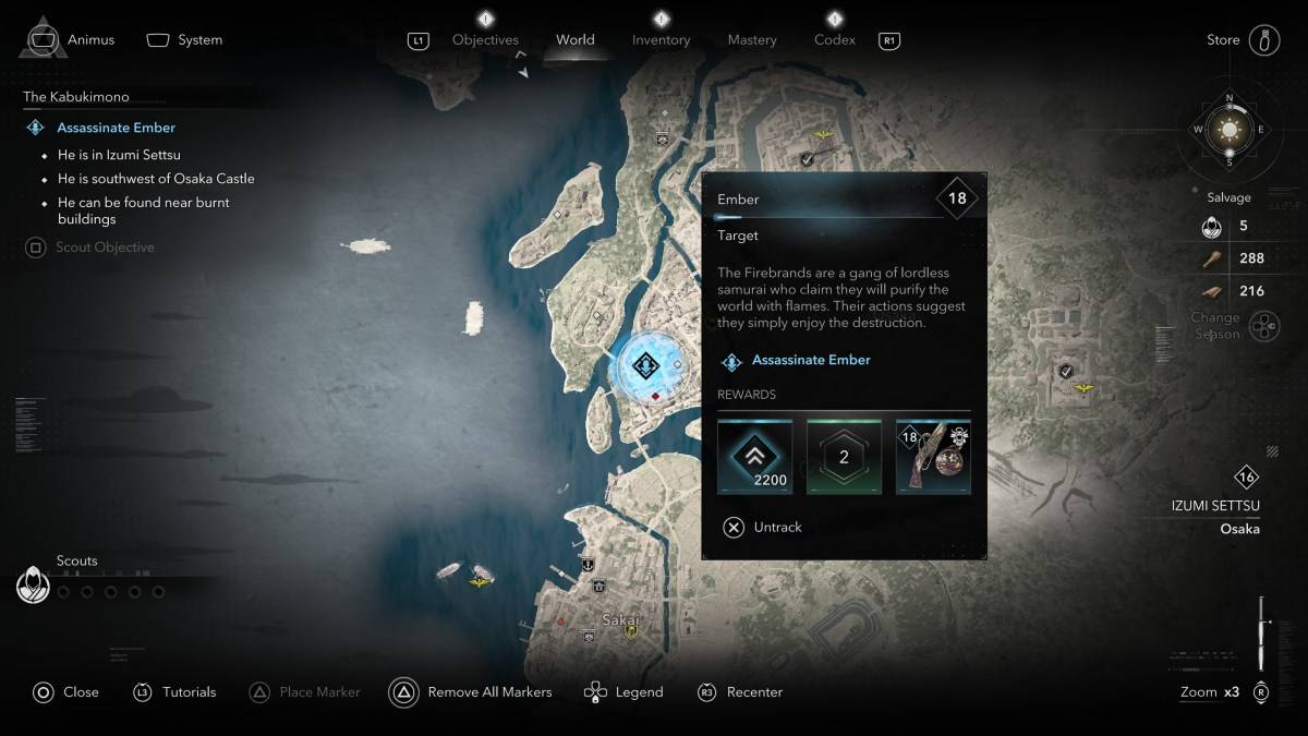 Assassin 's Creed Shadows Ember에서 모든 kabukimono 멤버를 찾는 방법과 위치