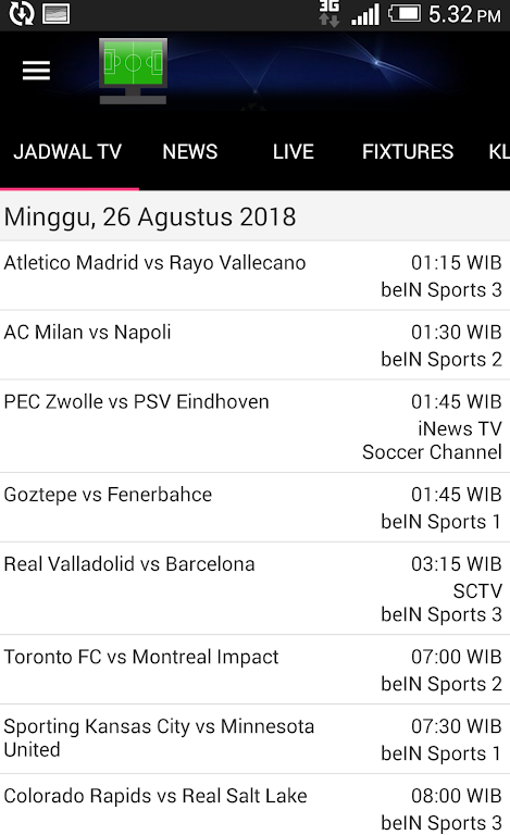 Jadwal Siaran Langsung Screenshot 0