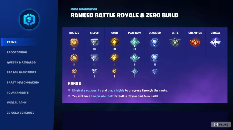 Fortnite Mobile Ranking Guide - Lahat ng mga ranggo, gantimpala, at mga diskarte