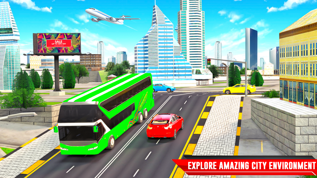 City Coach Bus Driving Sim 3D Captura de pantalla 1