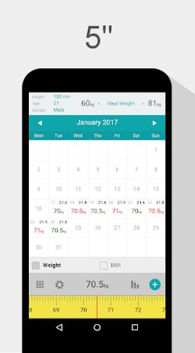 Weight Calendar Zrzut ekranu 0