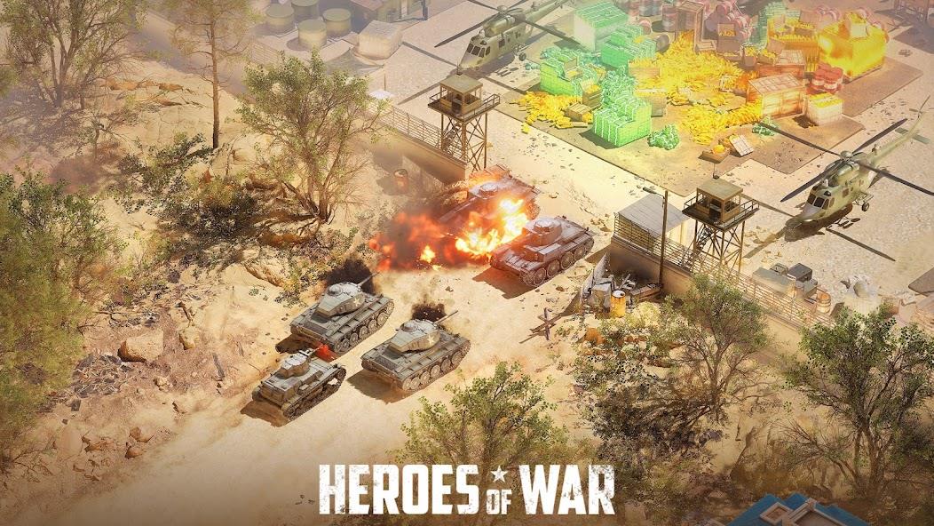 Heroes of War: Idle army game Mod Captura de pantalla 1