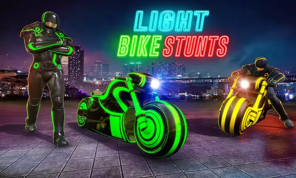 Light Bike Stunt Racing Game স্ক্রিনশট 3