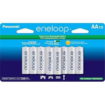 10-упаковочный Panasonic Eneloop AA аккумуляторные батареи