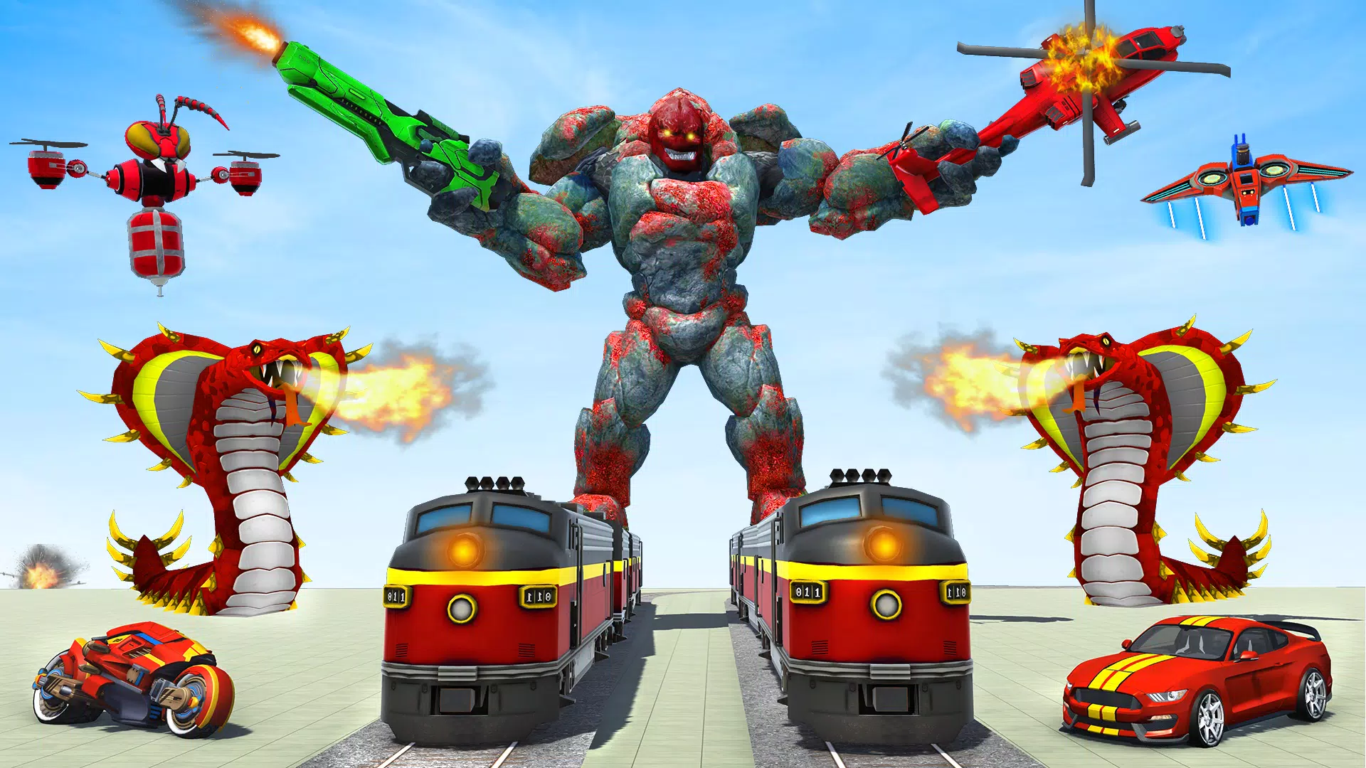 Snake Robot Game - Stone Robot 스크린샷 3