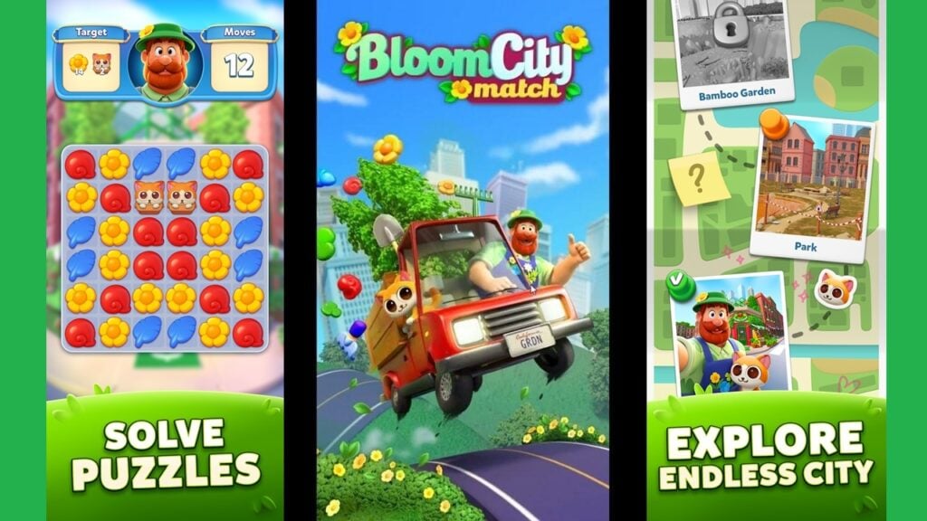 ROVIO SOFT LIDADOS BLOOM CITY MACK, um jogo de Match-3 no Android