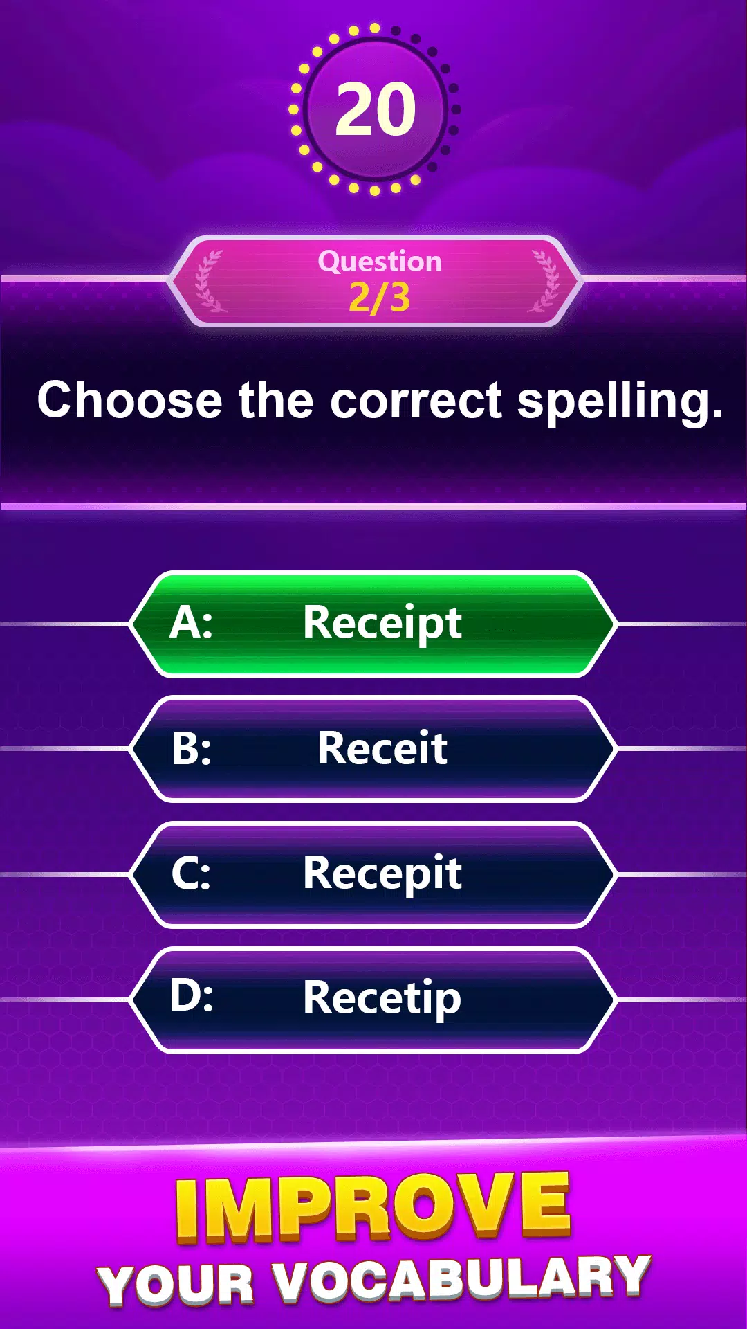 Spelling Quiz - Jogo de trivia Captura de tela 3