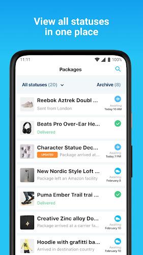 Package Tracker - pkge Mobile Tangkapan skrin 1