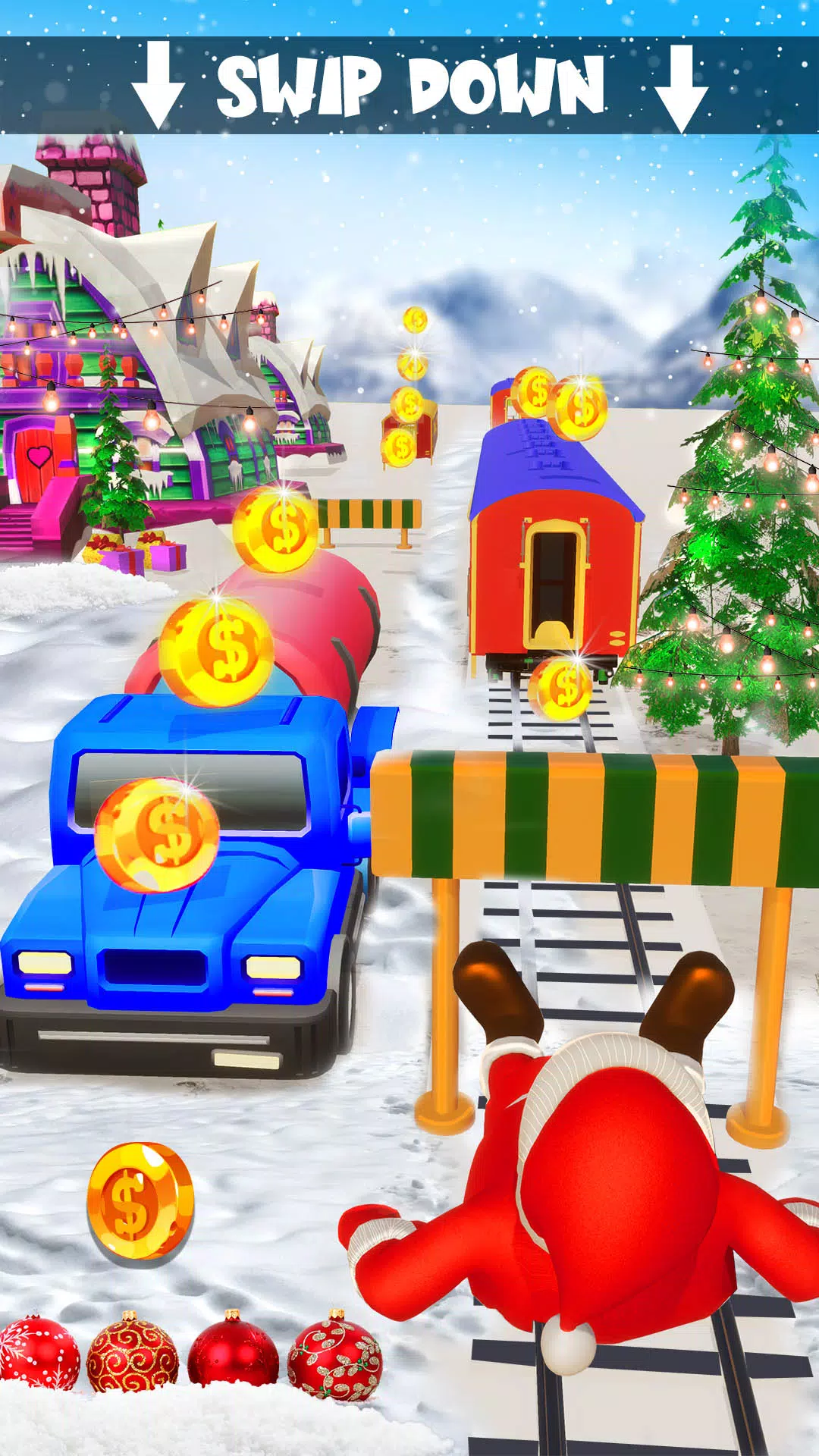 Xmas Santa Surfer Running Game स्क्रीनशॉट 3