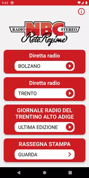 Schermata NBC RETE REGIONE 1