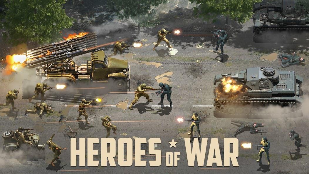 Heroes of War: Idle army game Mod Captura de pantalla 0