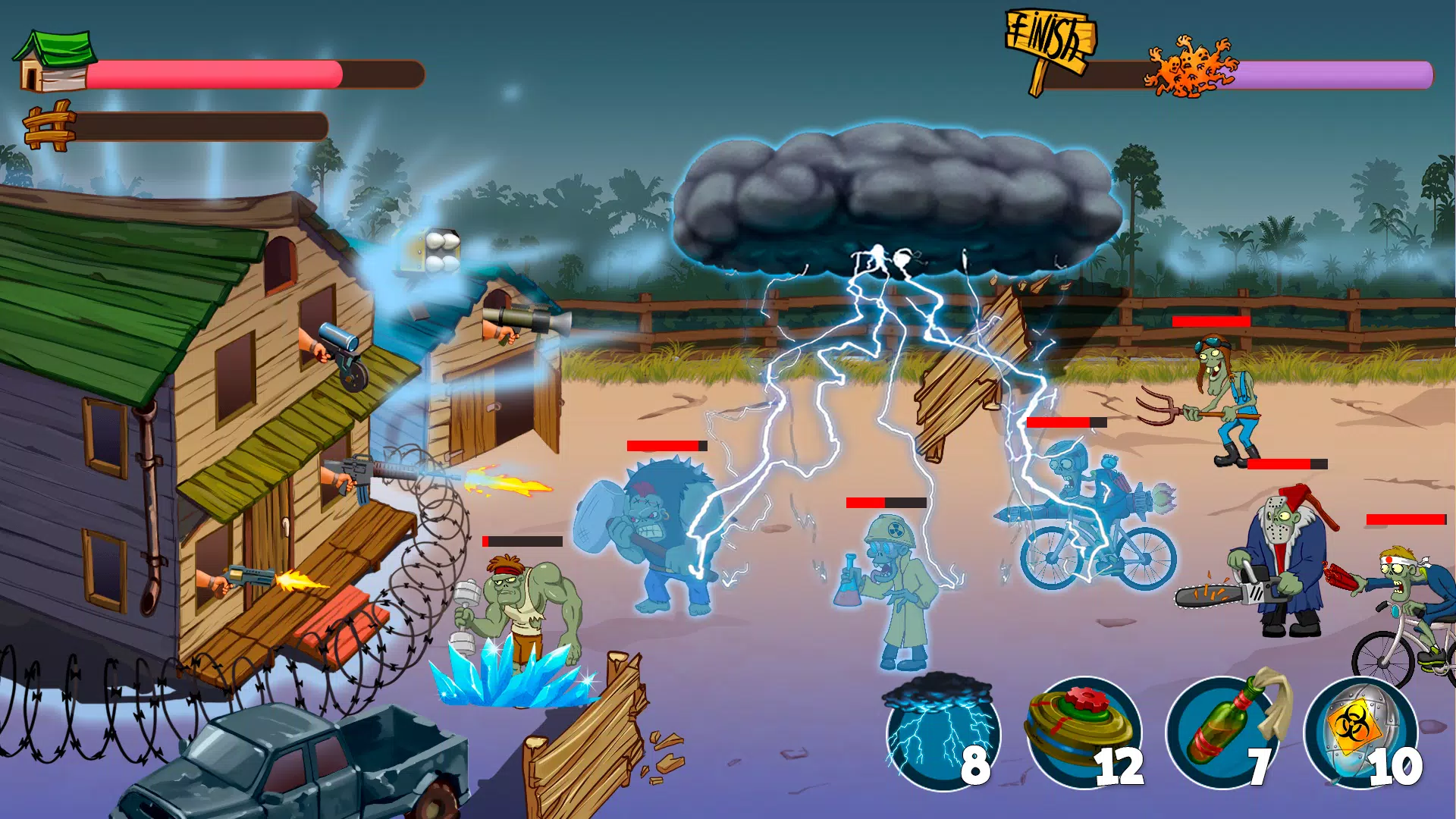 Zombie Rush Village Defense ဖန်သားပြင်ဓာတ်ပုံ 2