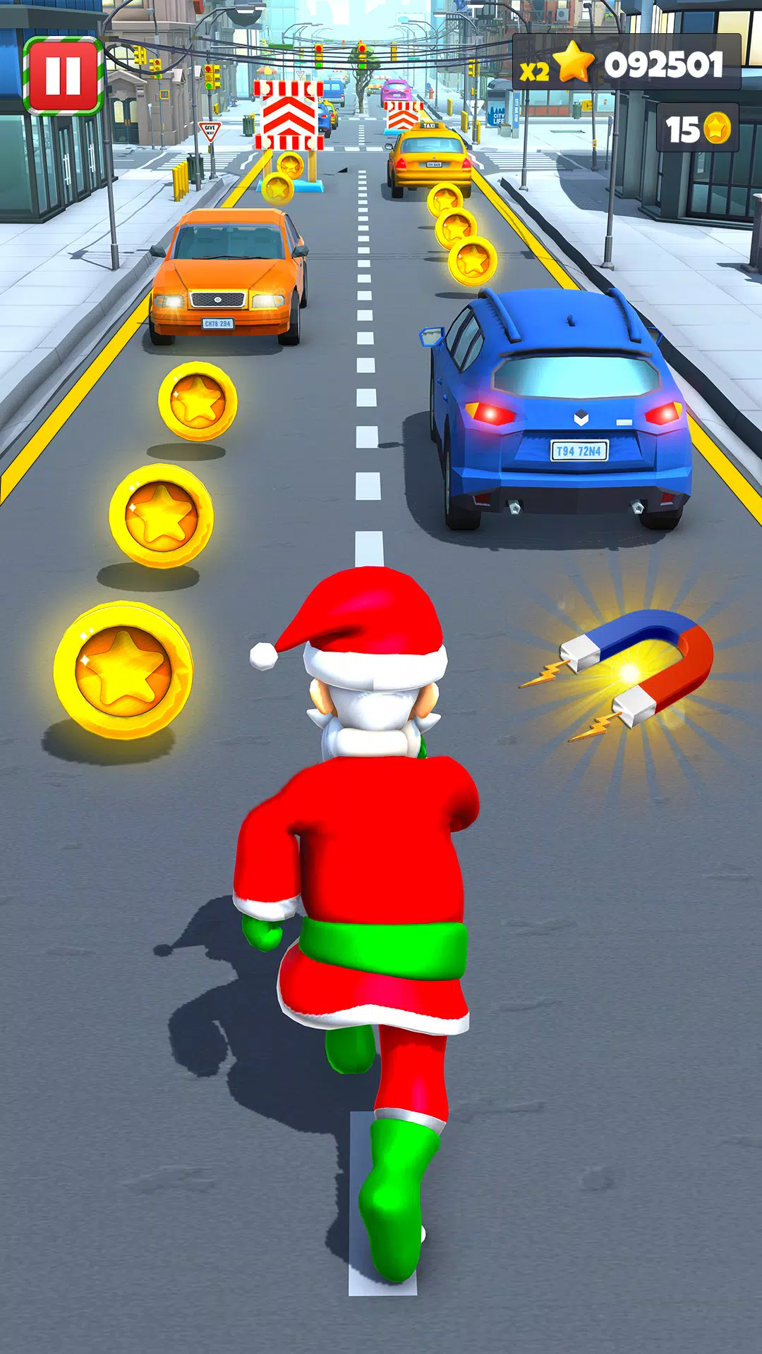 Xmas Santa Surfer Running Game स्क्रीनशॉट 1