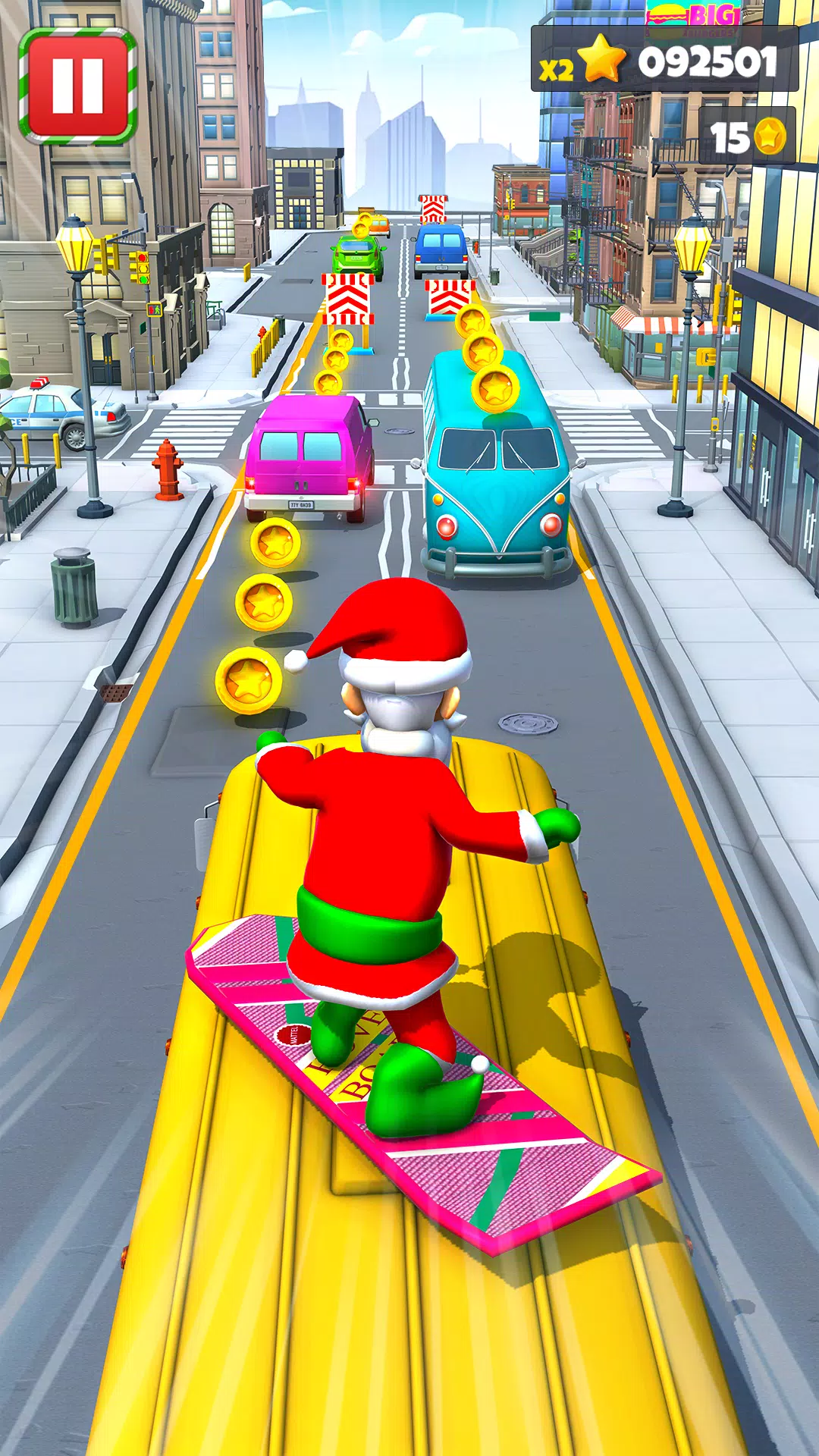 Xmas Santa Surfer Running Game स्क्रीनशॉट 0