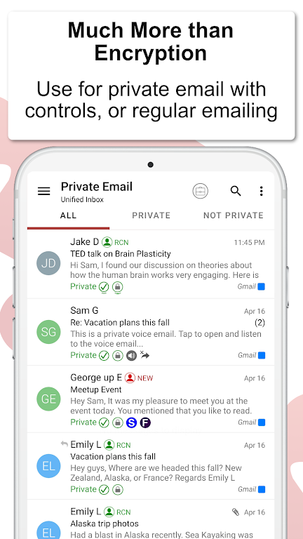 EPRIVO Encrypted Email & Chat Captura de tela 1