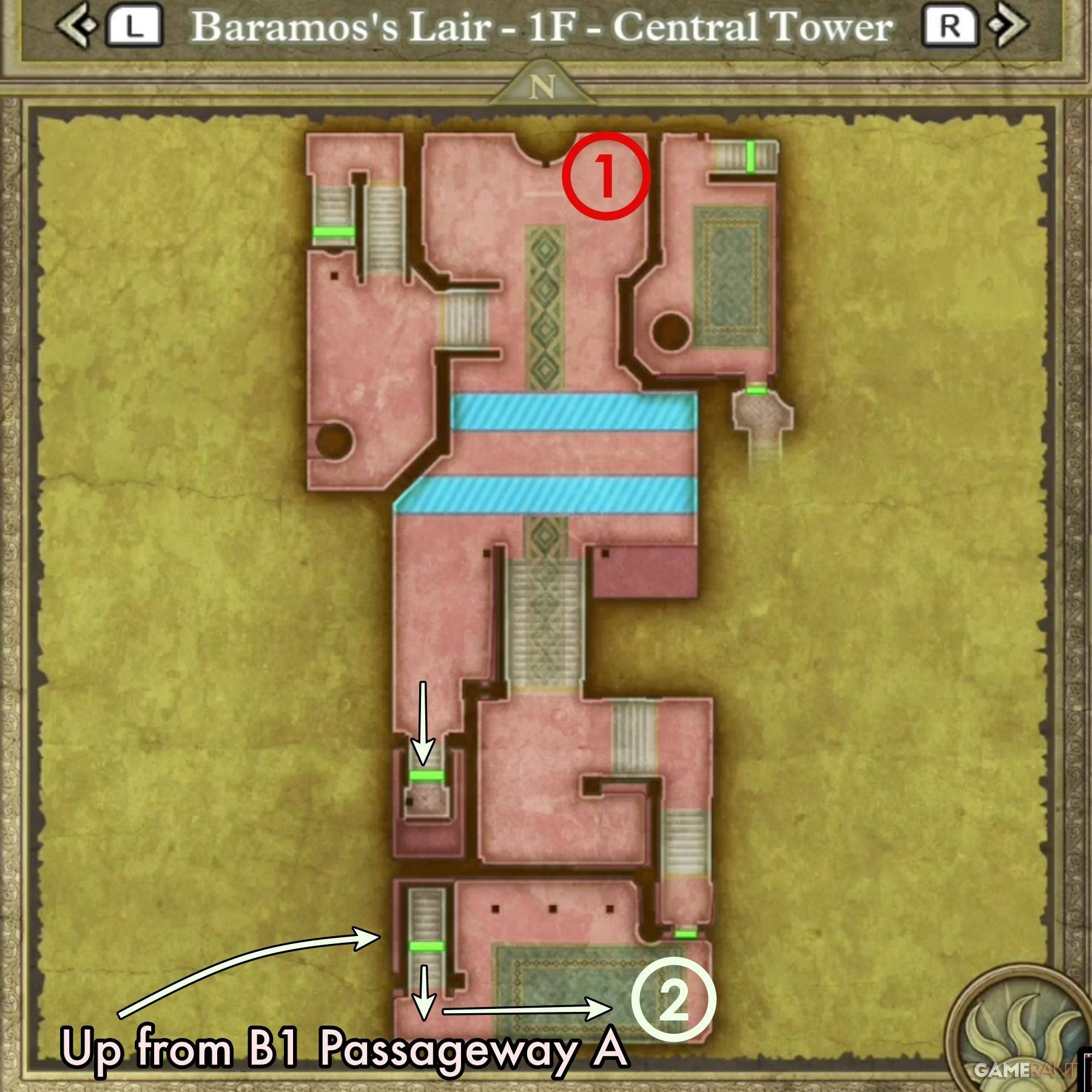 Image: Map highlighting treasure locations in the Central Tower