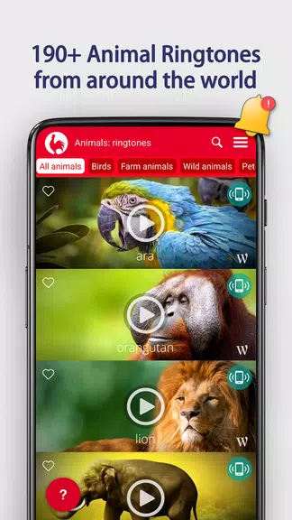 Animals Ringtones Ekran Görüntüsü 0