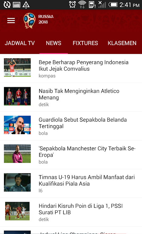 Jadwal Siaran Langsung Screenshot 1