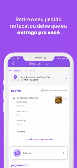 Schermata quero delivery: mercado e + 3