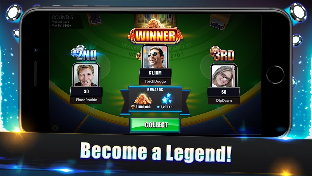 Blackjack Legends: 21 Online Multiplayer Casino स्क्रीनशॉट 3