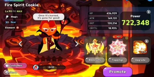 Fire Spirit Cookie: PVE Building and Usage Guide in Cookierun Kingdom