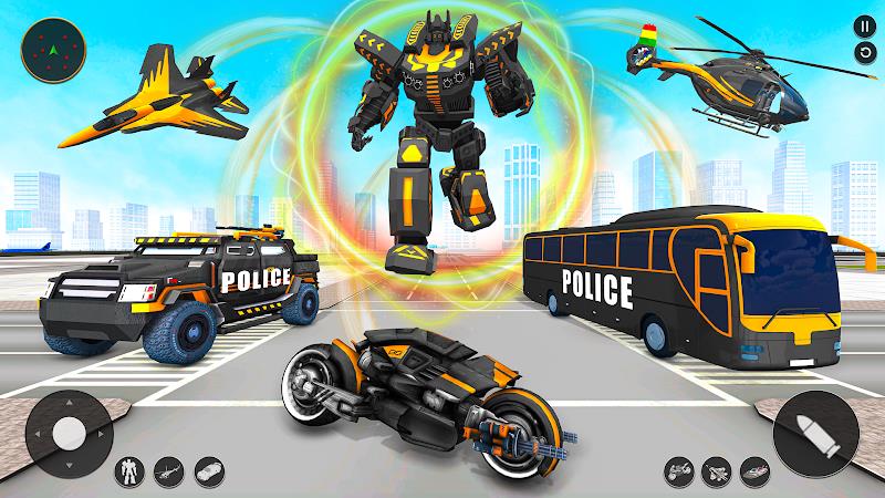 Police Bus Robot Bike Games Screenshot 1