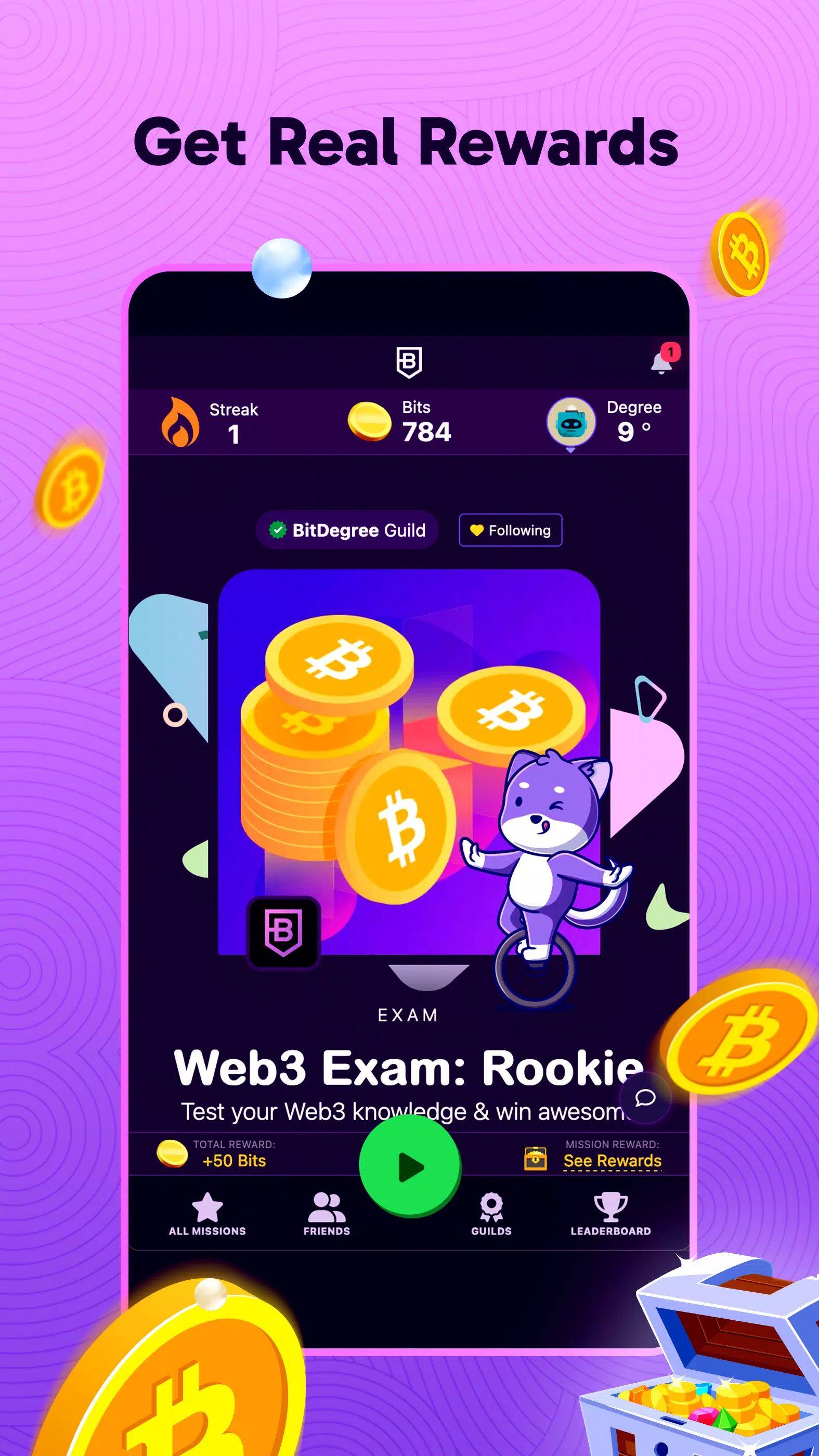 BitDegree: Play & Earn Crypto Zrzut ekranu 0