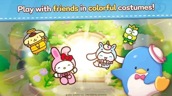 sanrio characters happily smiling together