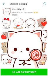 Mochi Cat Stickers for WhatsAp 스크린샷 1