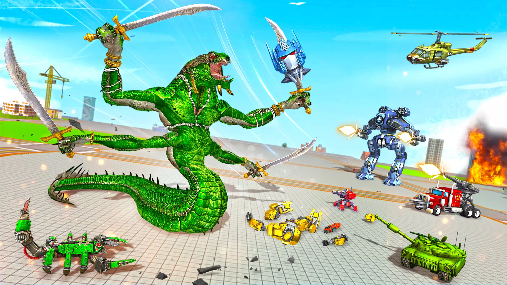 Snake Robot Game - Stone Robot 스크린샷 1