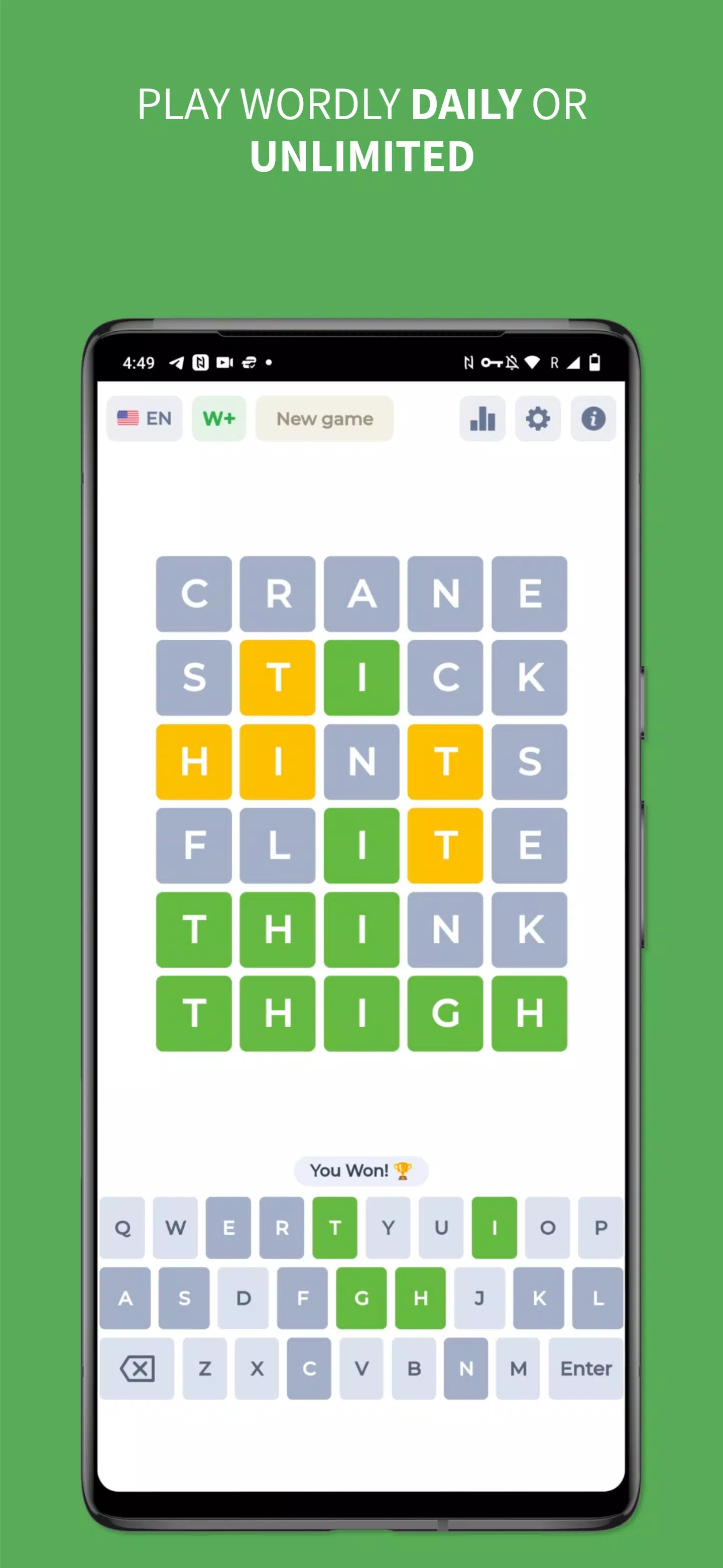 Wordy - Word Puzzle Game Captura de tela 0