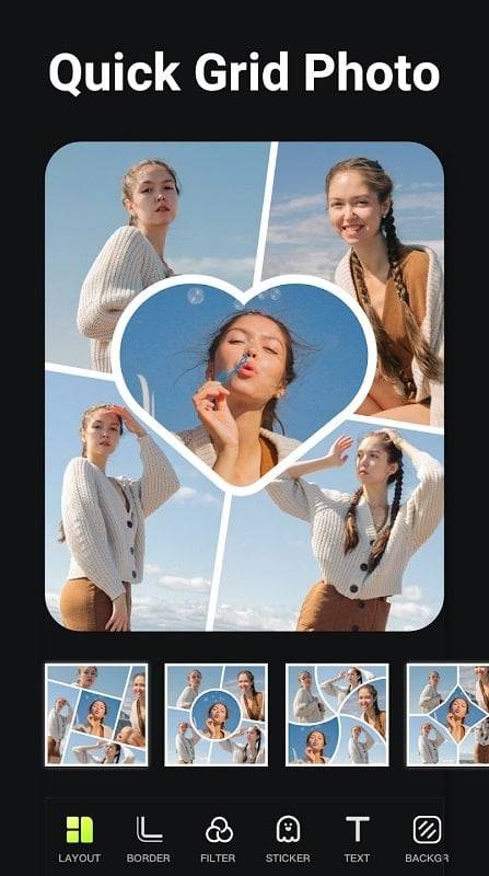 Grid Photo Collage Maker Quick ภาพหน้าจอ 0