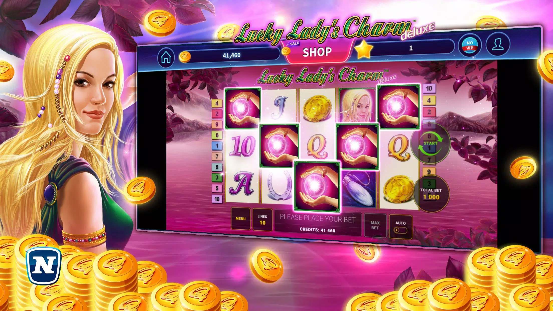 Lucky Lady's Charm Deluxe Slot ภาพหน้าจอ 0