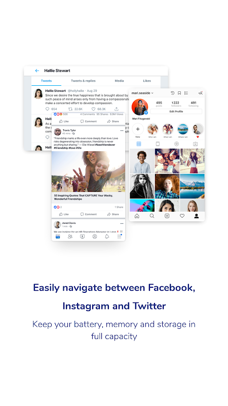 Social One - Facebook, Instagram & Twitter স্ক্রিনশট 0