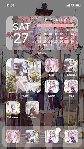 Wow Ayaka Theme - Icon Pack Schermafbeelding 0