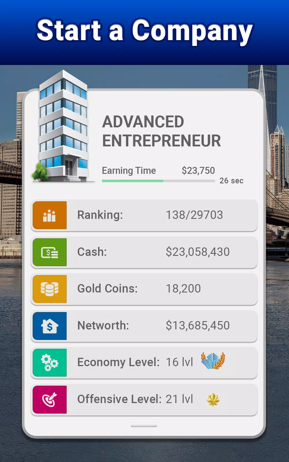 Tycoon - Business Empires Game Captura de tela 0
