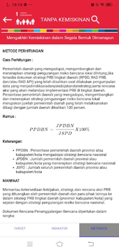 SDG Metadata Indonesia ဖန်သားပြင်ဓာတ်ပုံ 1