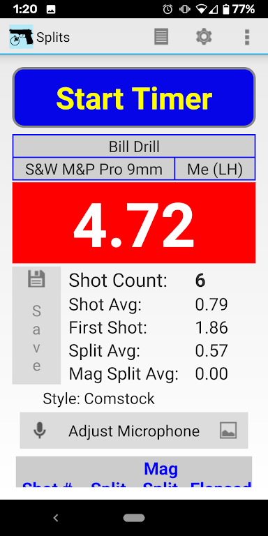 Splits - Shot Timer Ảnh chụp màn hình 0