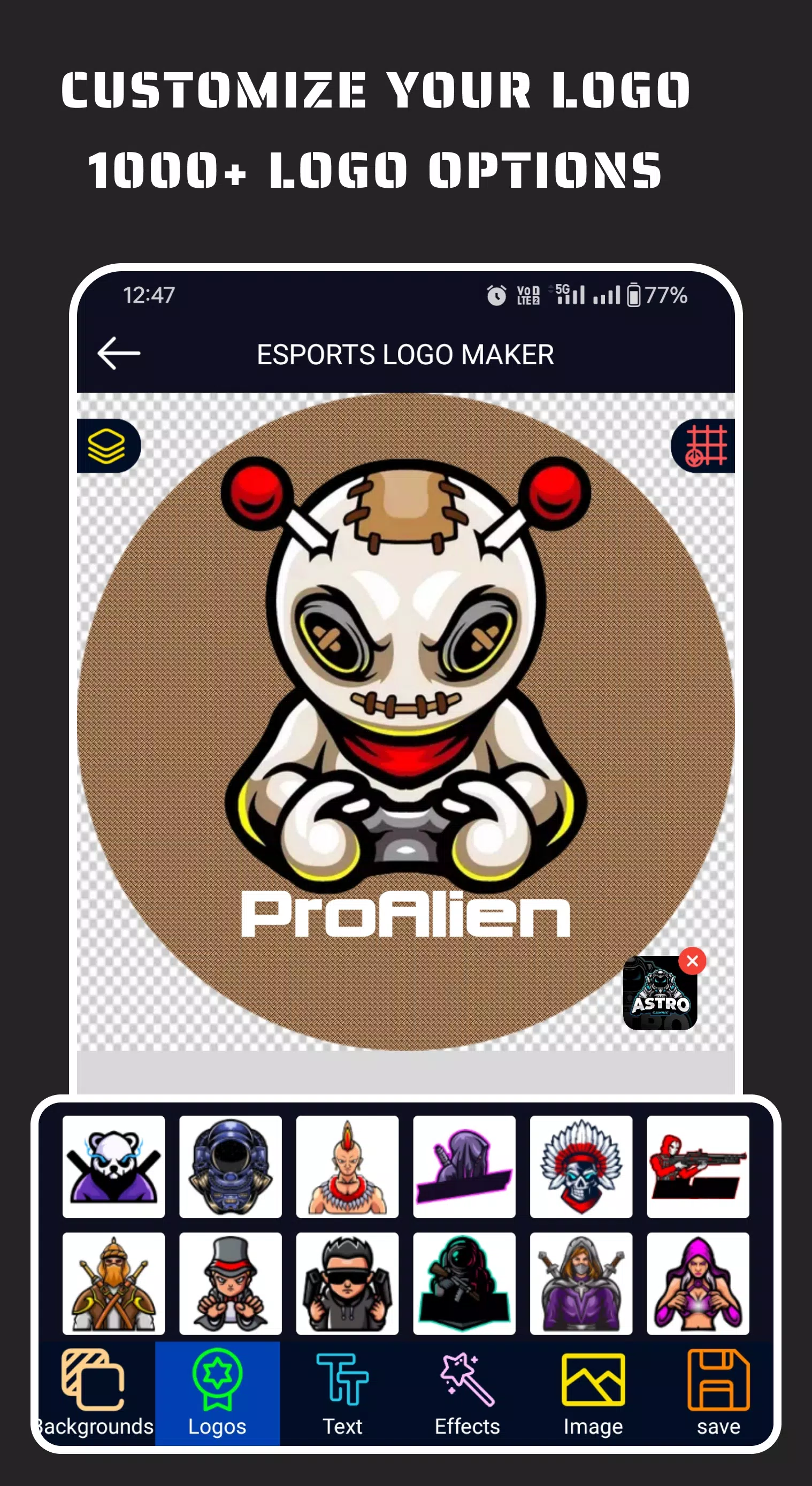 Esportify: Gaming Logo Maker Captura de tela 1