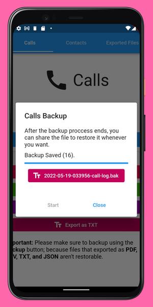 Call Log Backup,Restore & PDF Export Zrzut ekranu 2