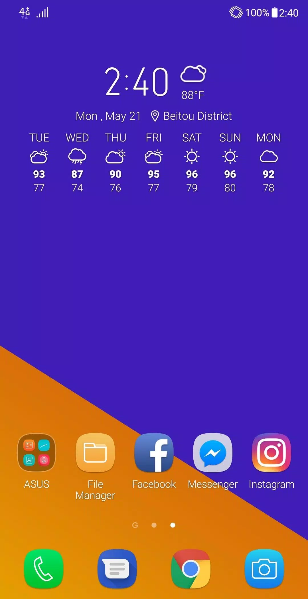 Schermata ASUS Weather 3