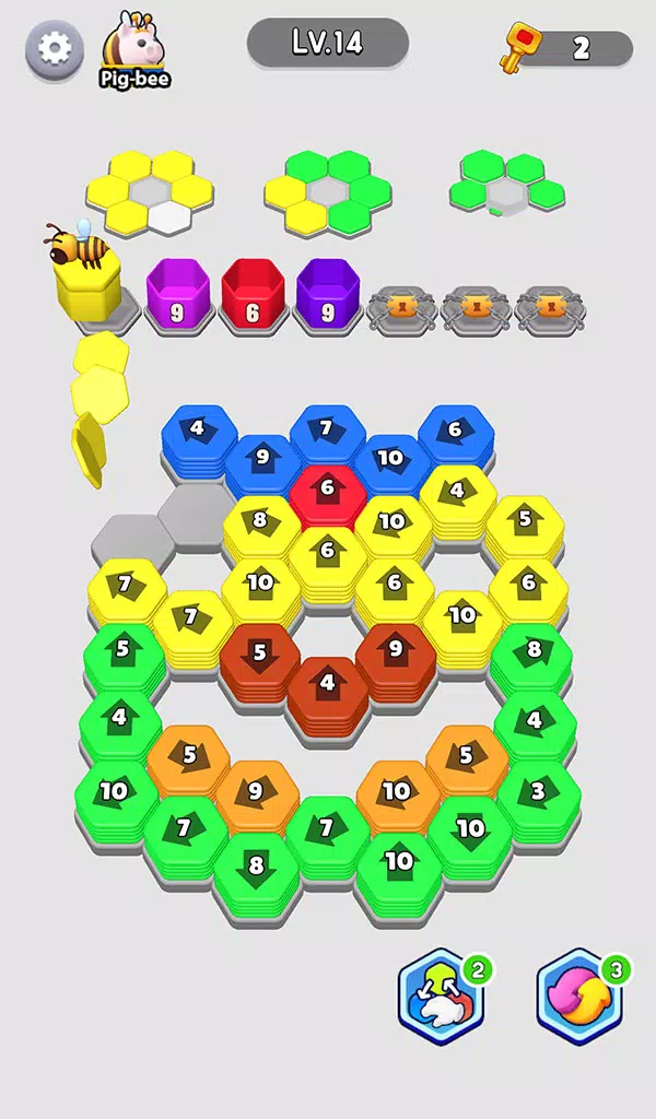 Bee Out - Hexa Away Puzzle Tangkapan skrin 3